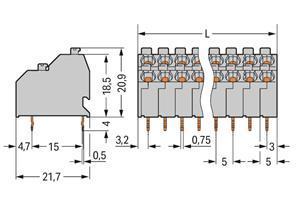 WAGO Doppelstock-Leiterplattenklemme 250-702/000-006