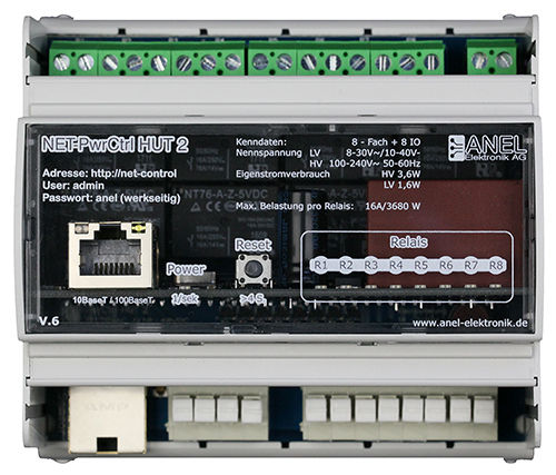 IP Internet / Ethernet gesteuerte Steckdosenleiste HUT2 - HV-S 14 16 02